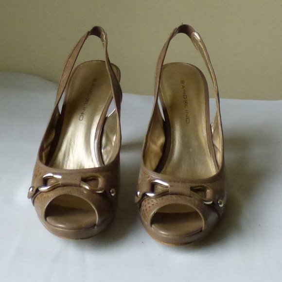 Slingback Peeptoe Heel, Size 8.5, Taupe - Picture 5 of 6